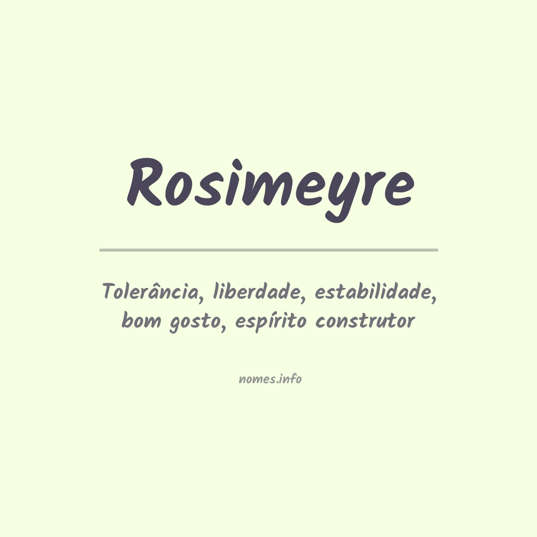 Significado do nome Rosimeyre