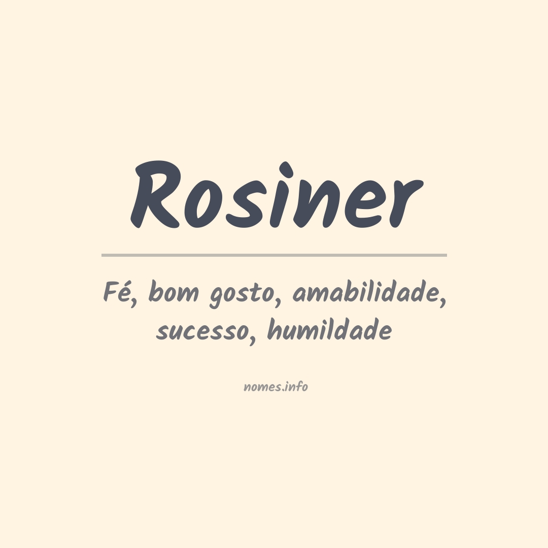 Significado do nome Rosiner