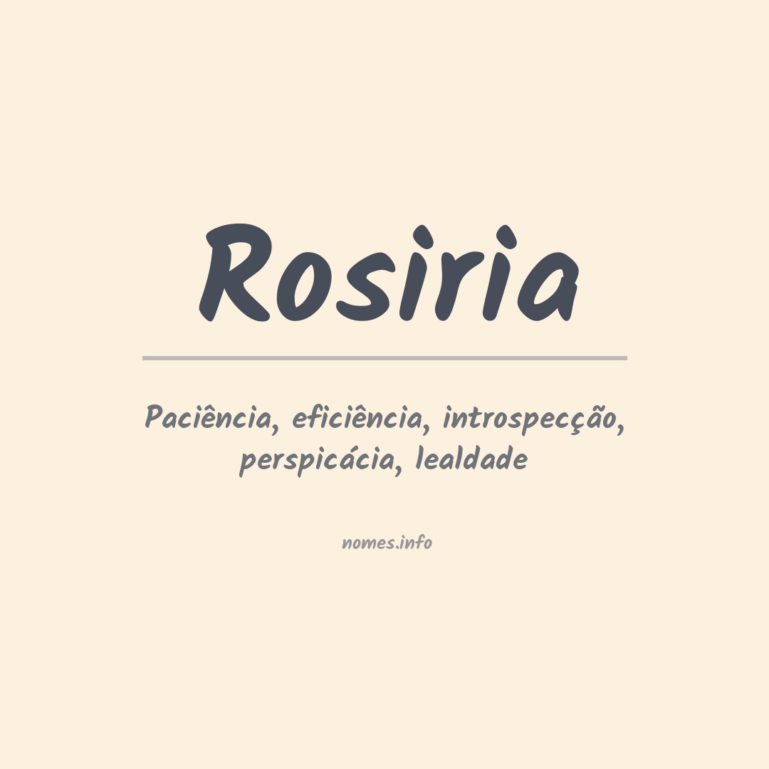 Significado do nome Rosiria