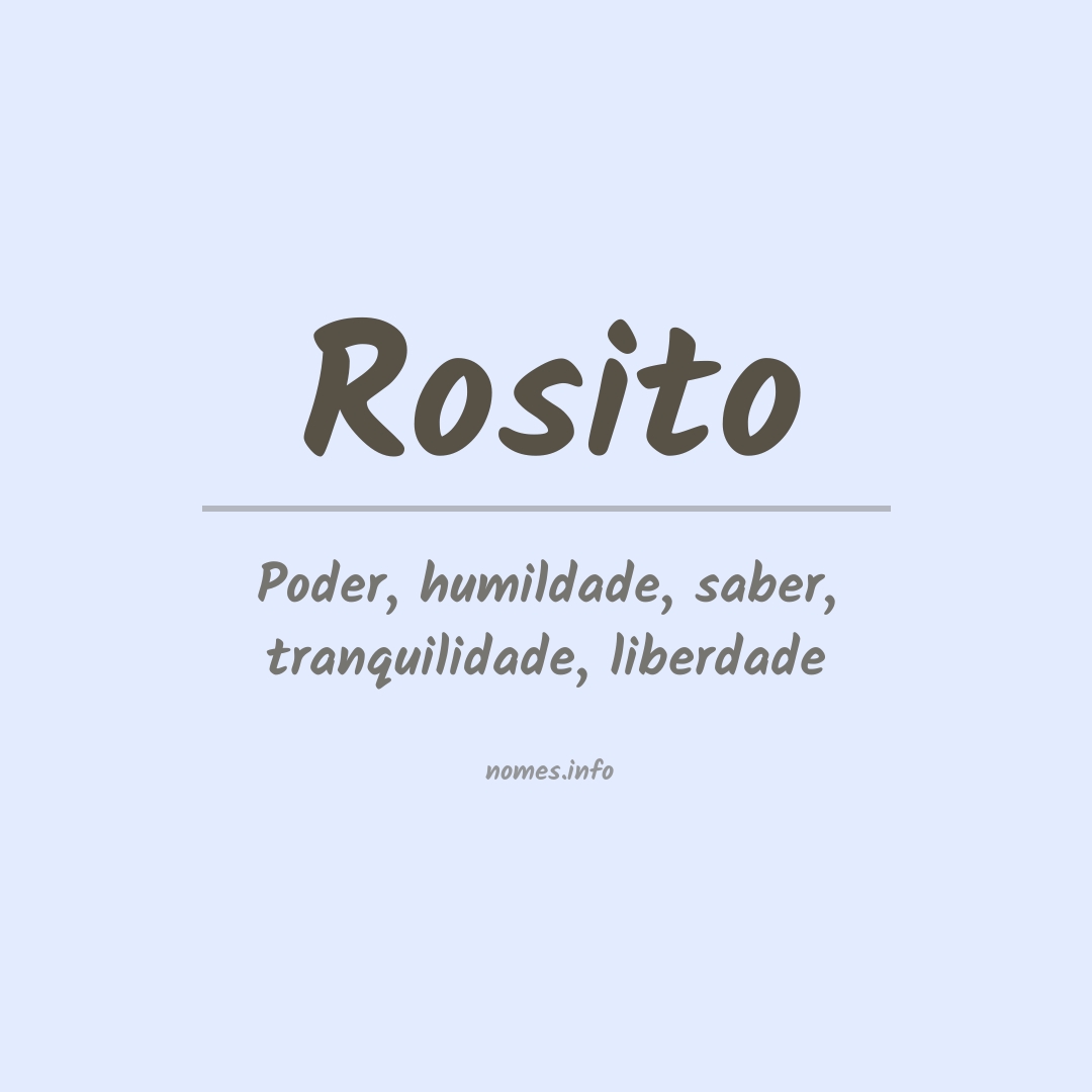 Significado do nome Rosito