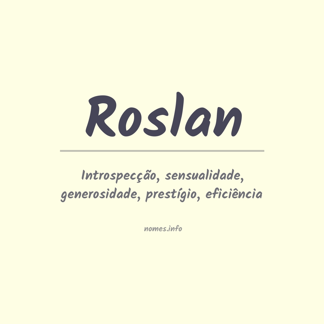 Significado do nome Roslan