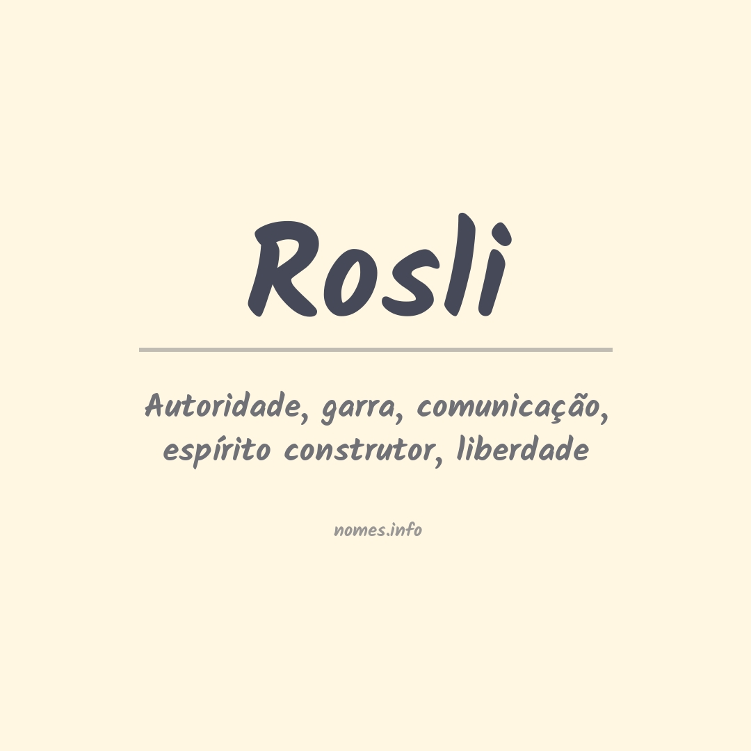 Significado do nome Rosli
