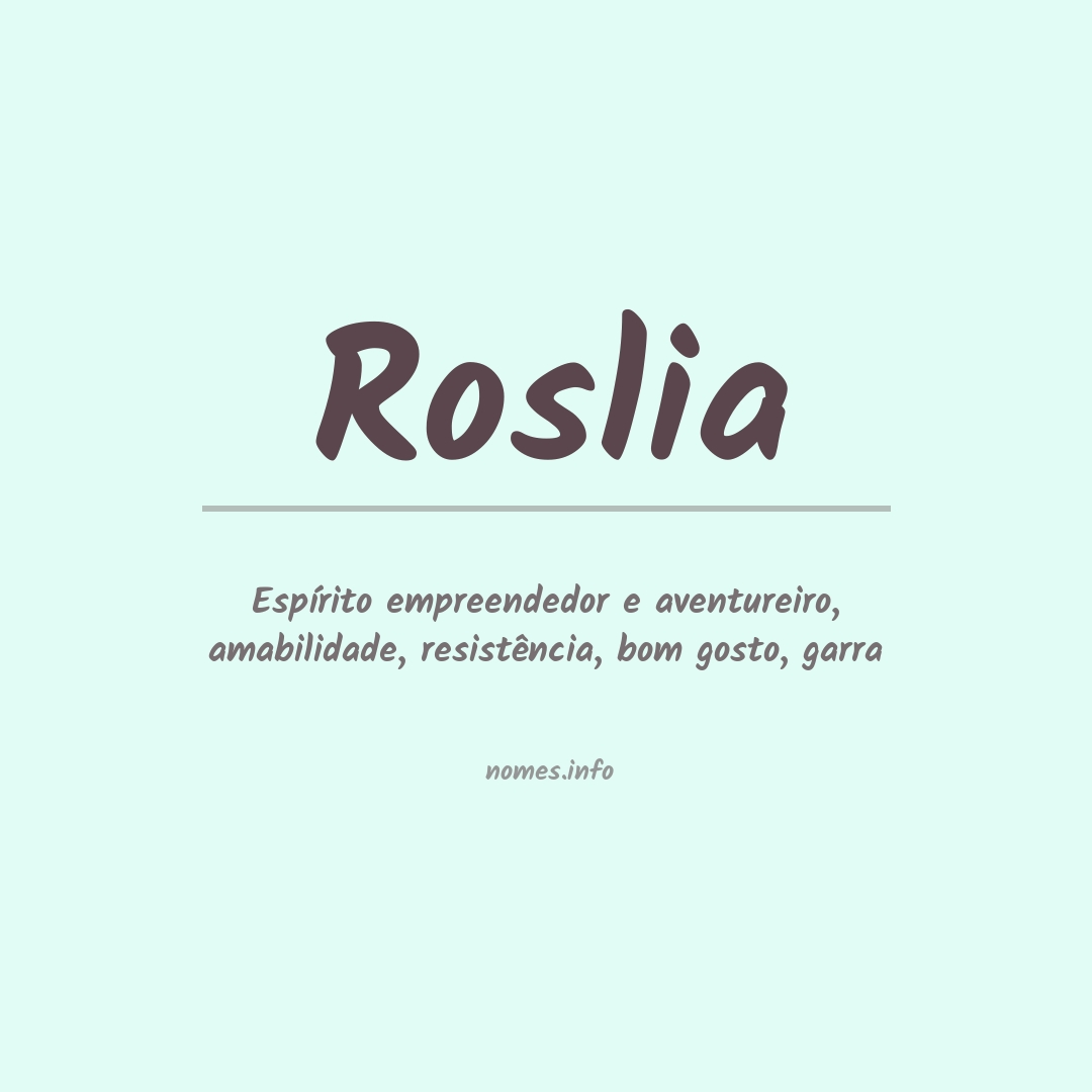 Significado do nome Roslia