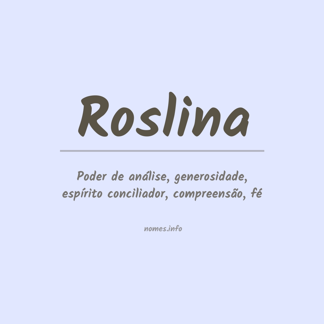 Significado do nome Roslina