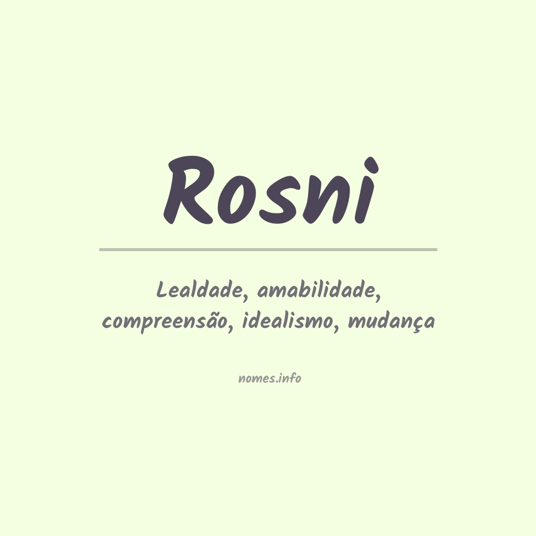 Significado do nome Rosni