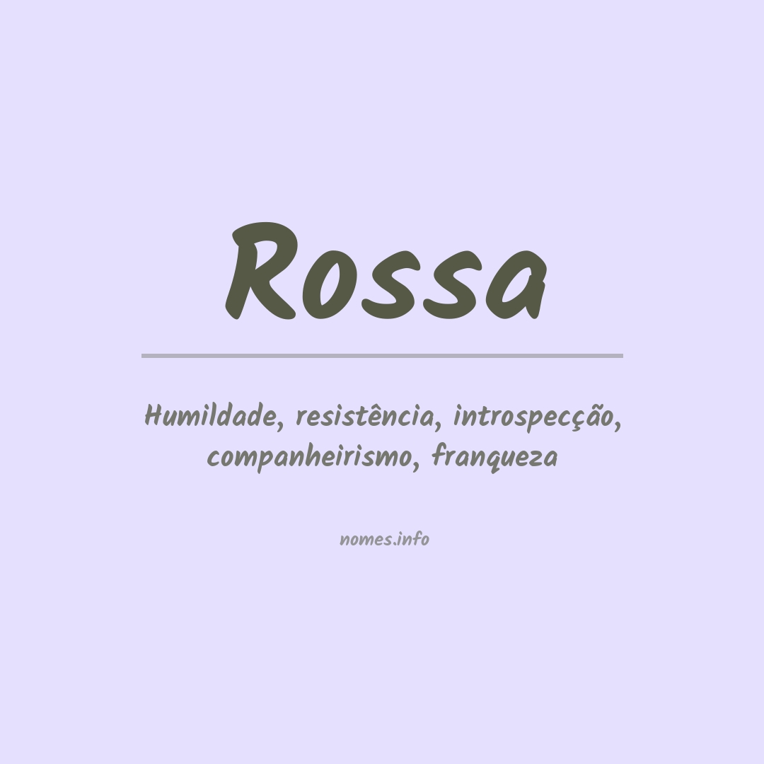 Significado do nome Rossa