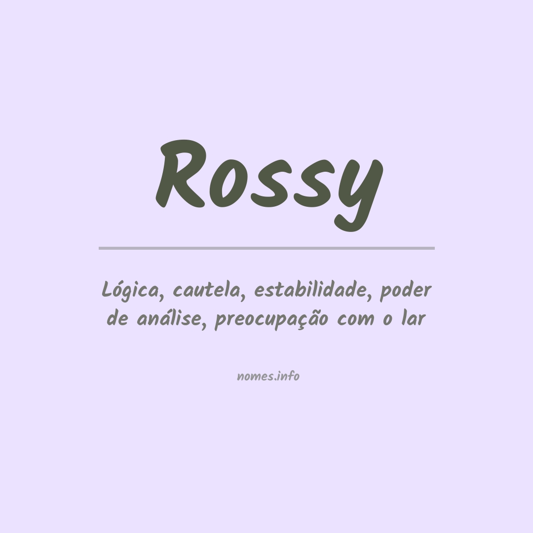 Significado do nome Rossy