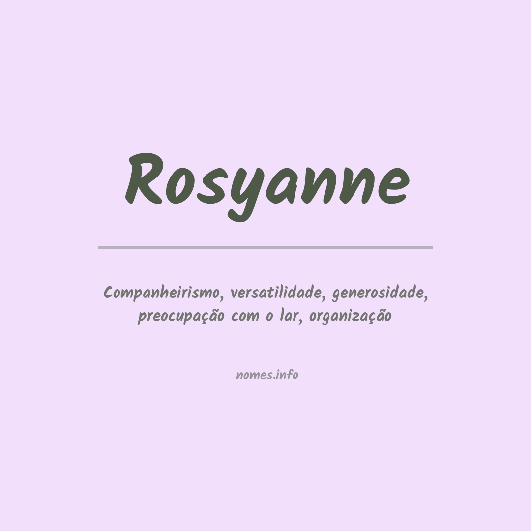 Significado do nome Rosyanne