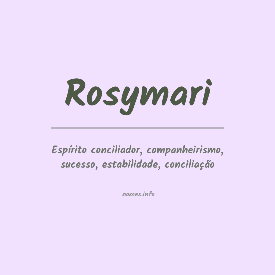 Significado do nome Rosymari