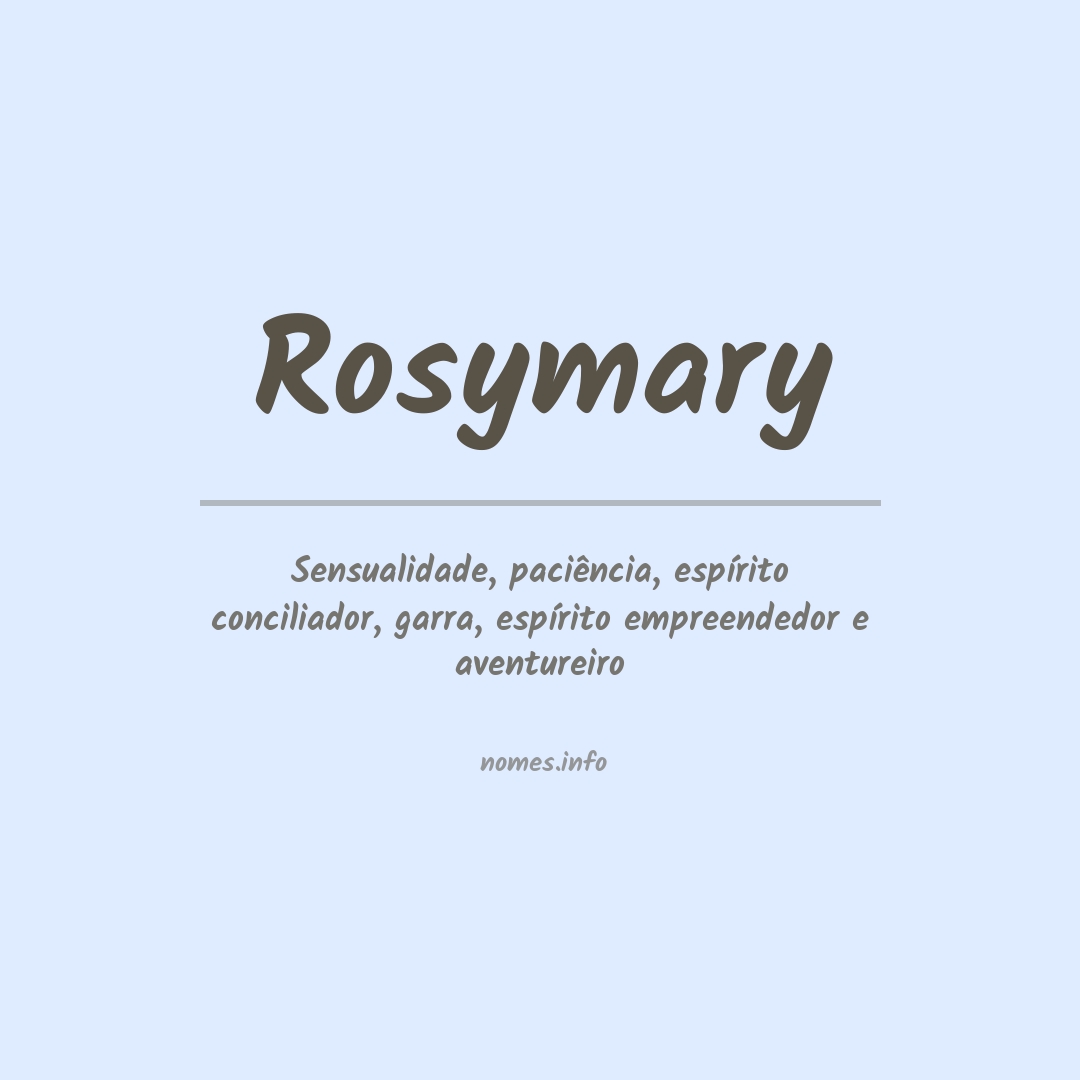 Significado do nome Rosymary