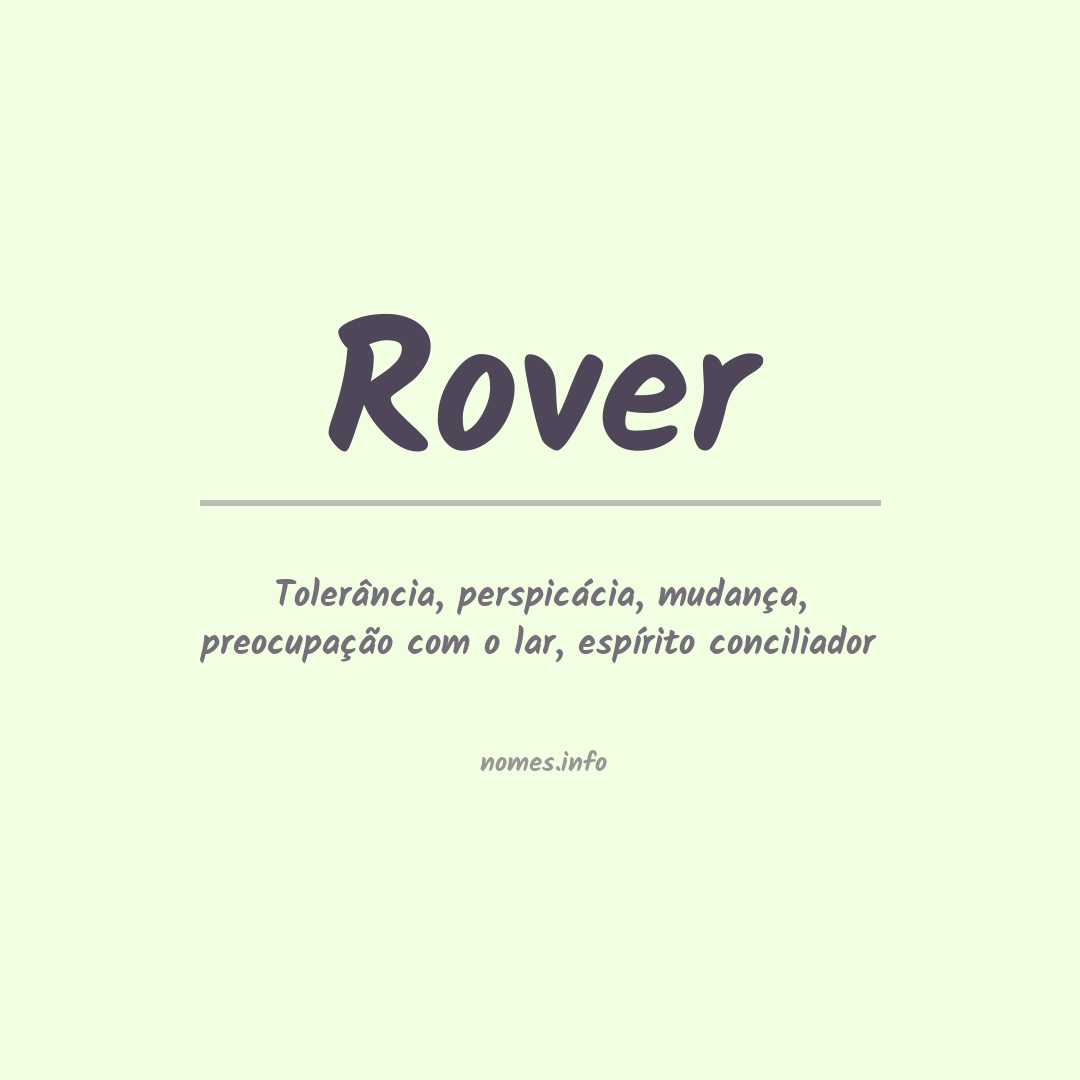 Significado do nome Rover