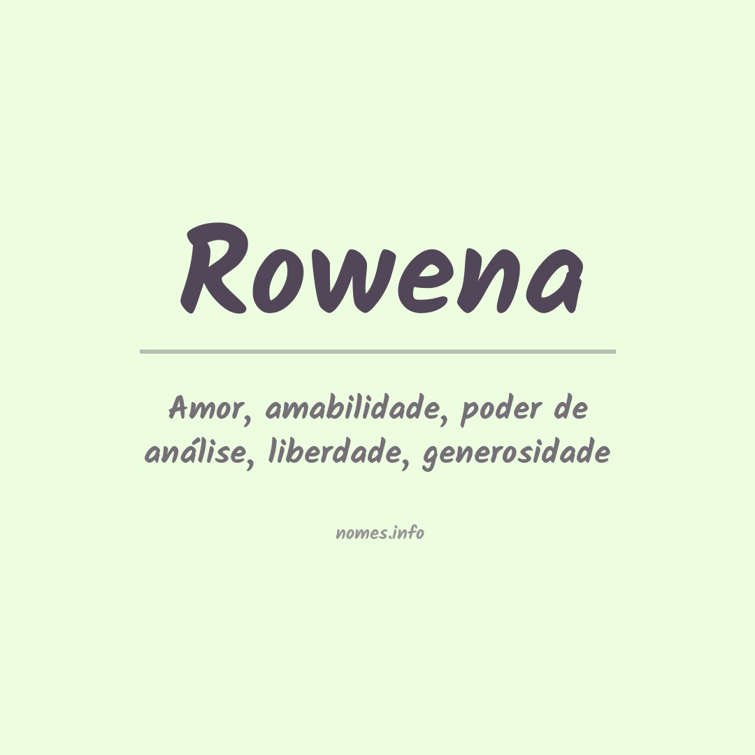 Significado do nome Rowena