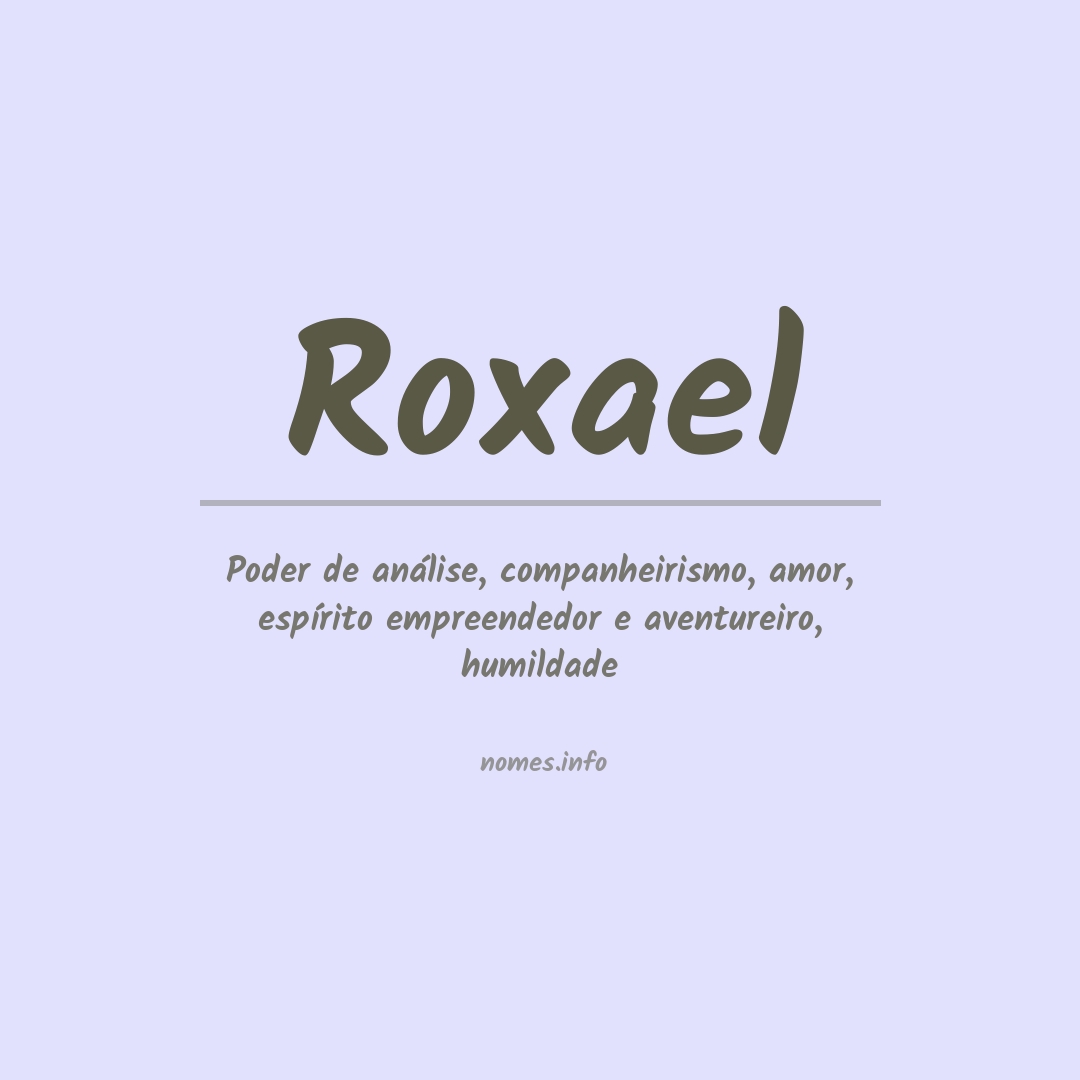 Significado do nome Roxael