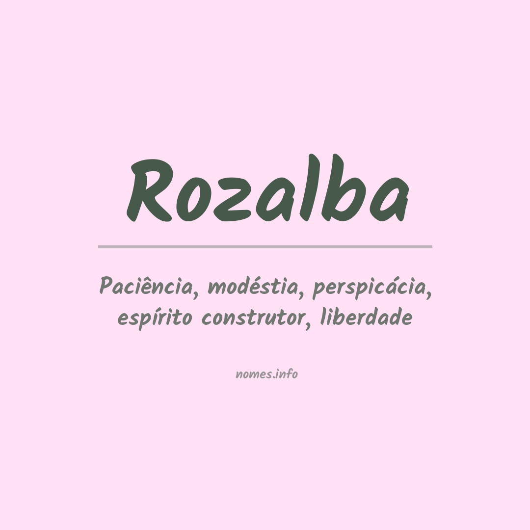 Significado do nome Rozalba
