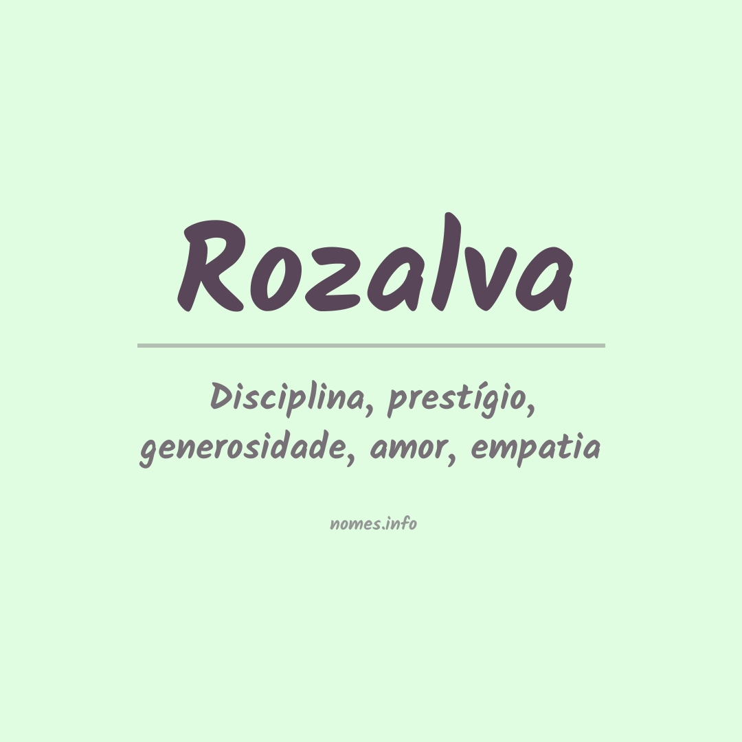Significado do nome Rozalva