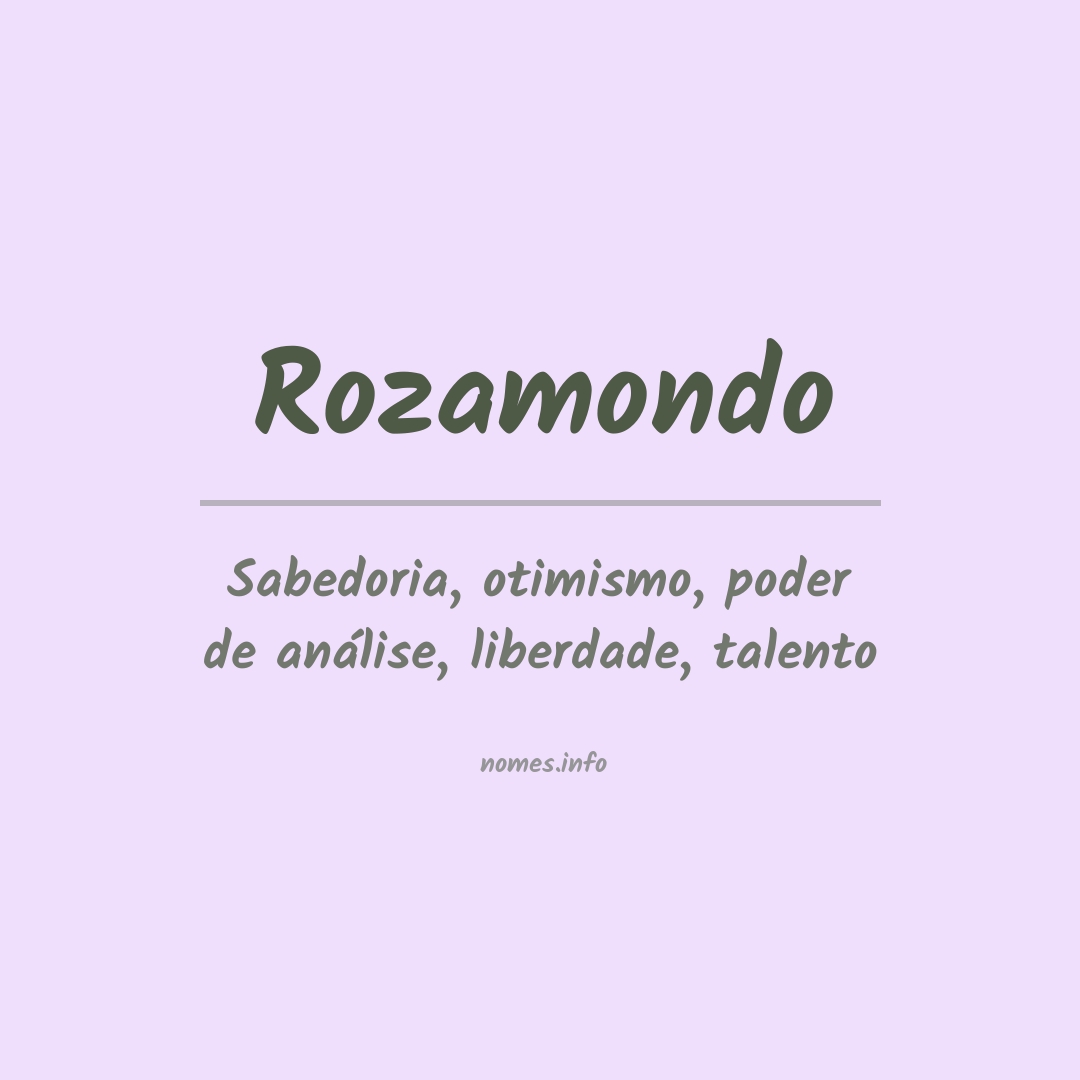 Significado do nome Rozamondo