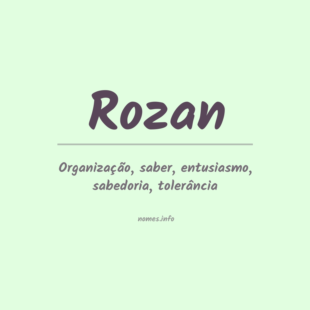 Significado do nome Rozan