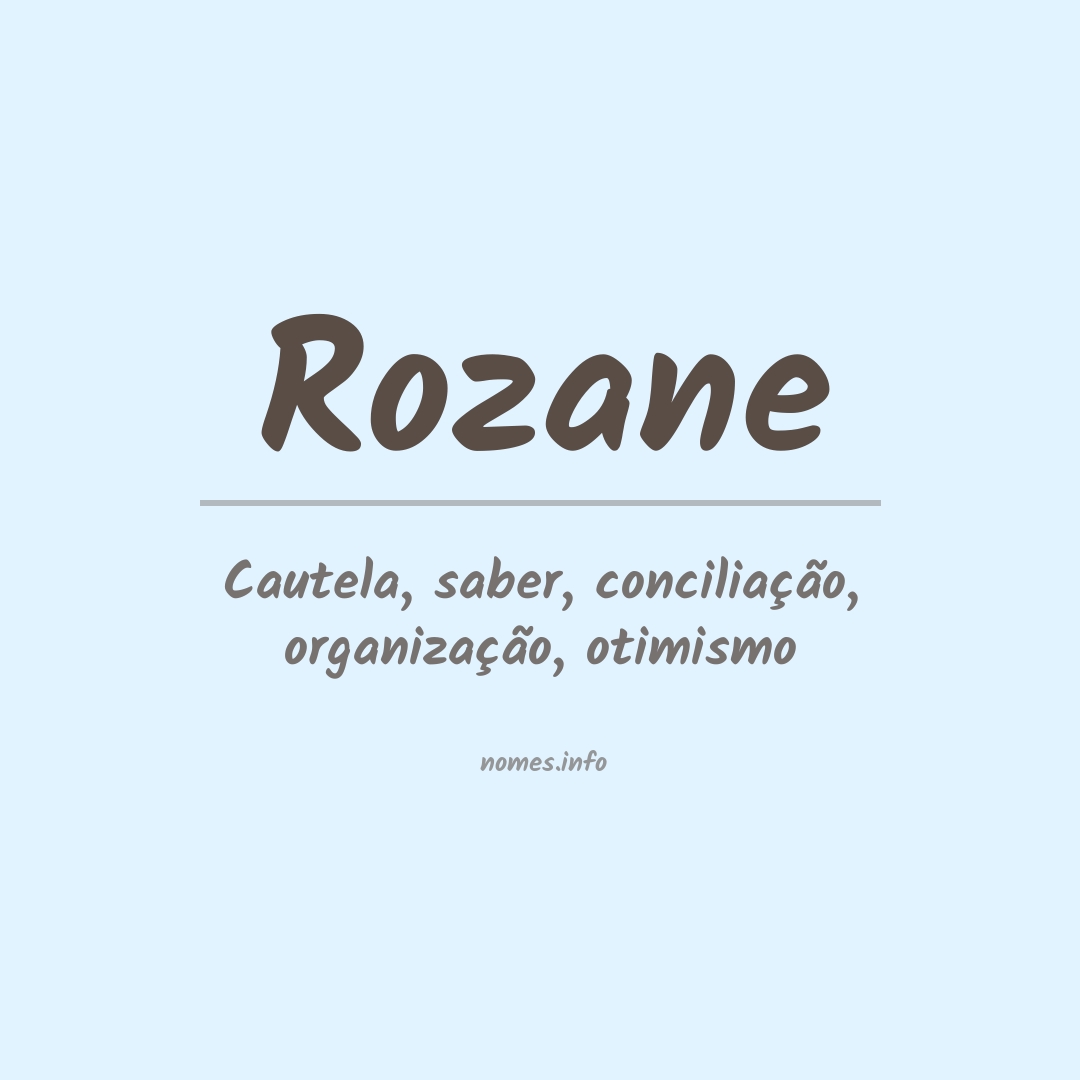Significado do nome Rozane