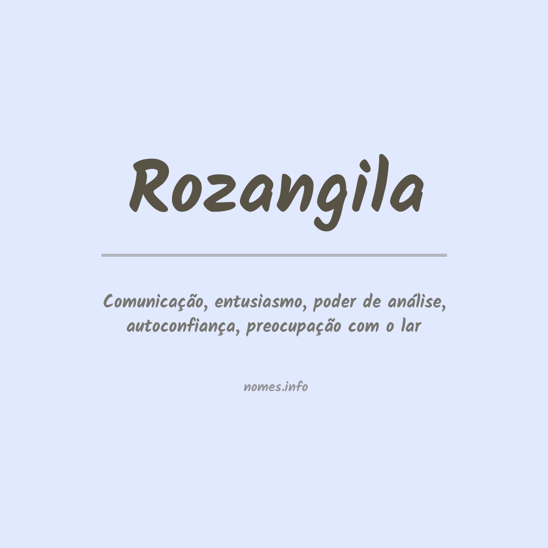 Significado do nome Rozangila