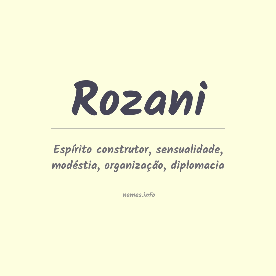 Significado do nome Rozani