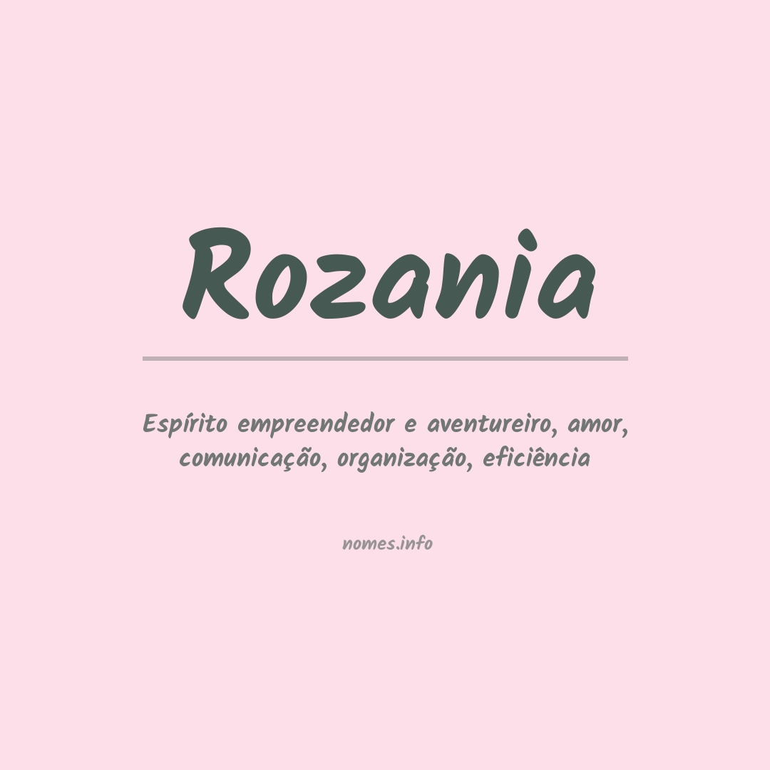 Significado do nome Rozania