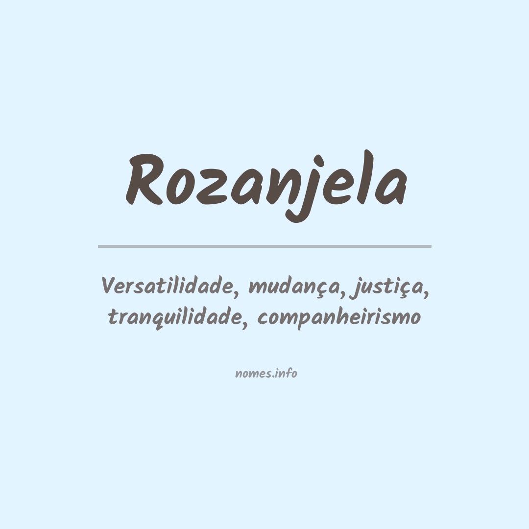 Significado do nome Rozanjela