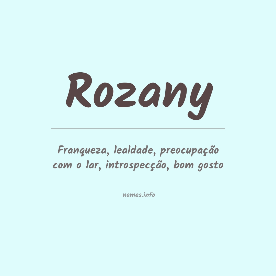 Significado do nome Rozany