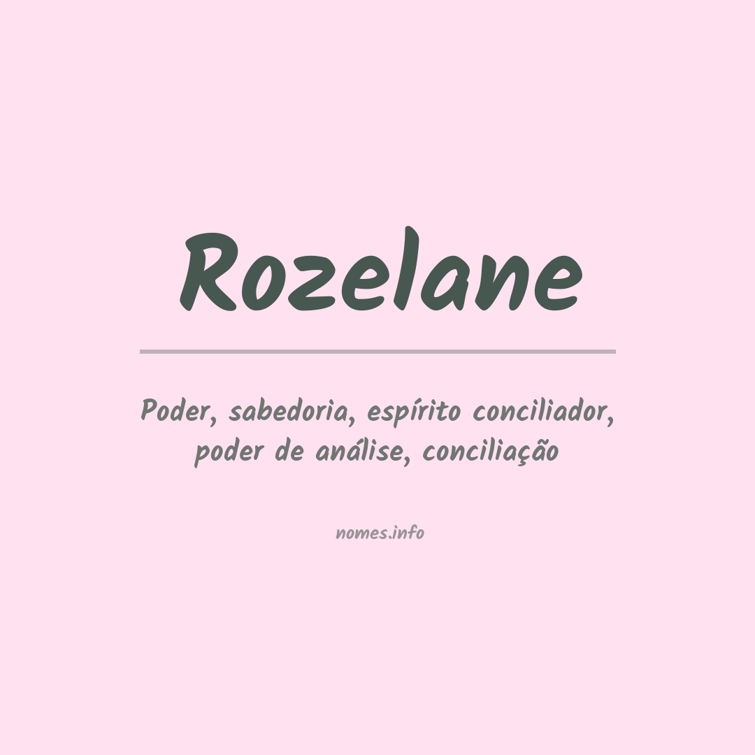 Significado do nome Rozelane