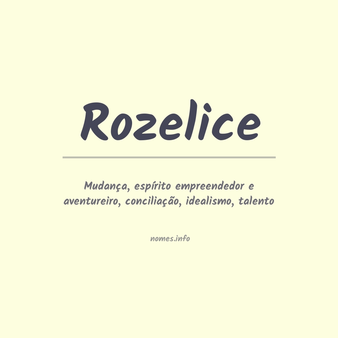 Significado do nome Rozelice