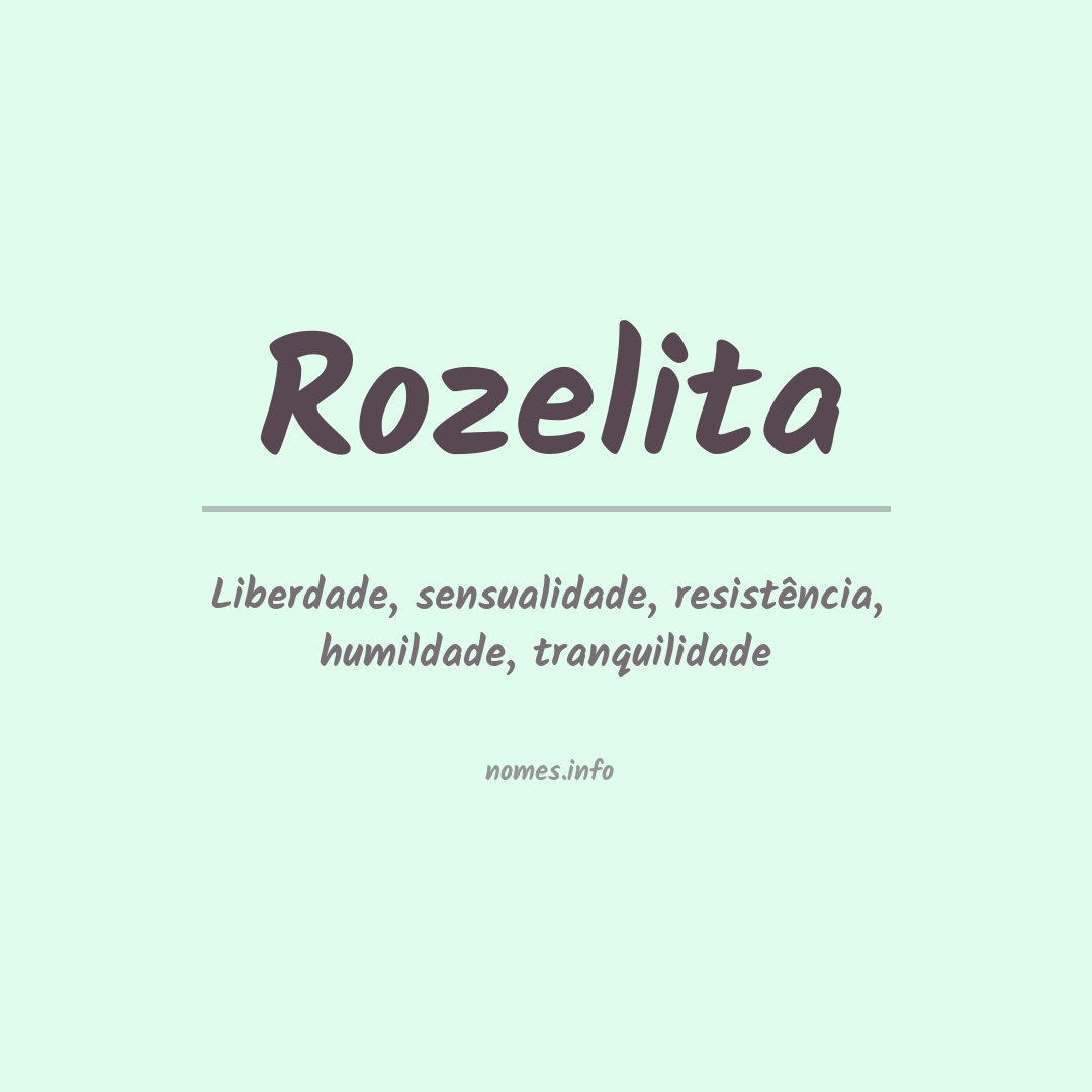 Significado do nome Rozelita