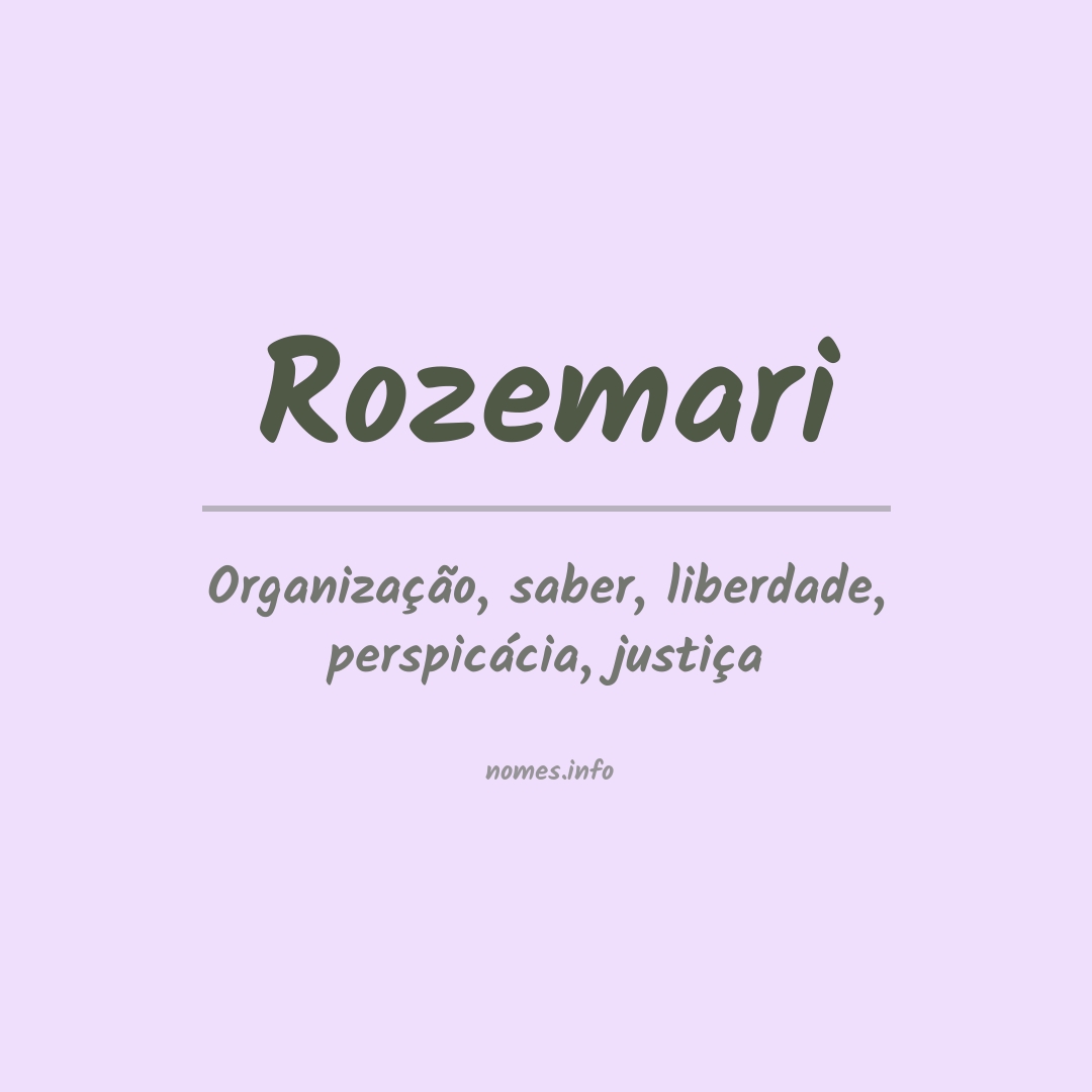 Significado do nome Rozemari