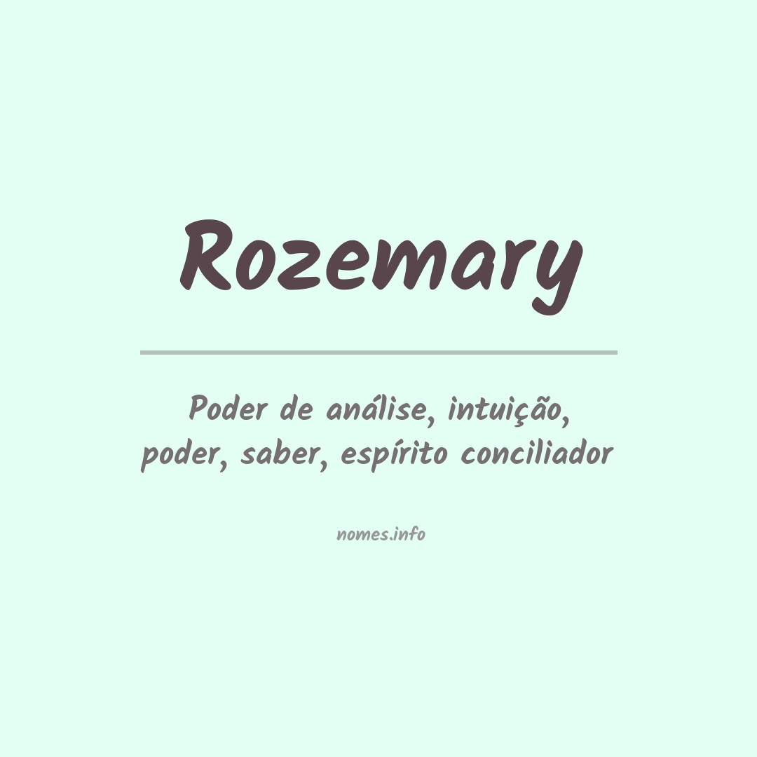 Significado do nome Rozemary