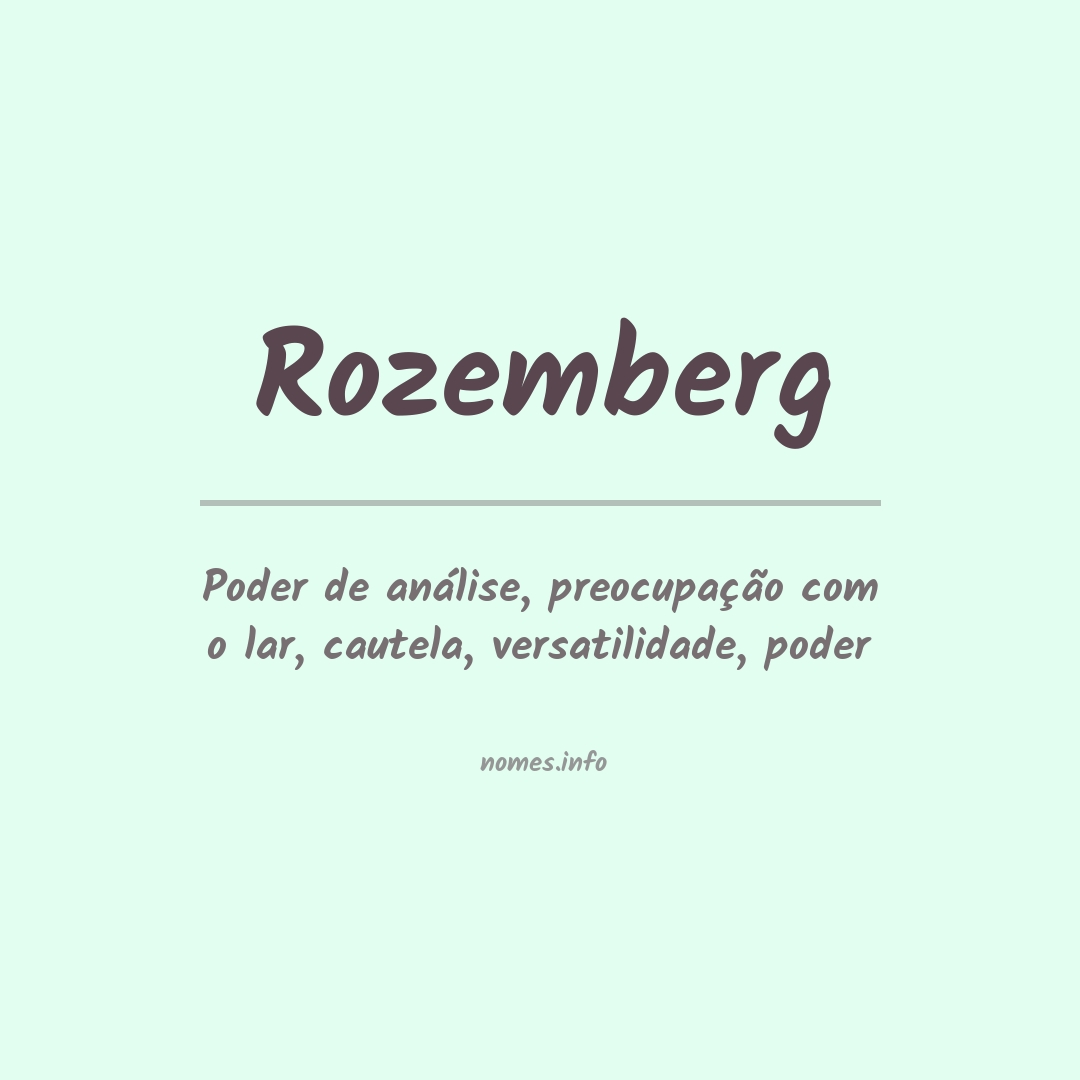 Significado do nome Rozemberg