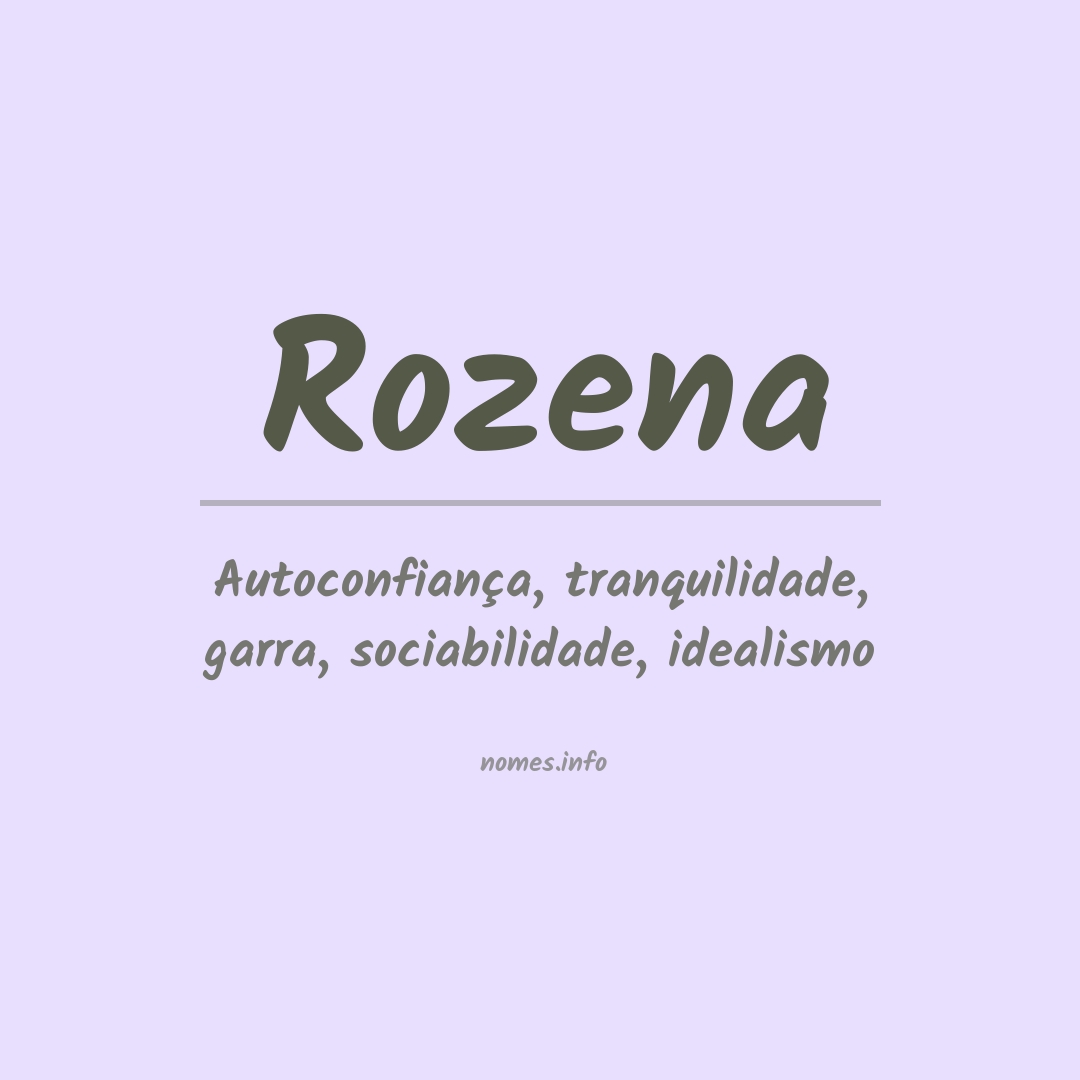 Significado do nome Rozena