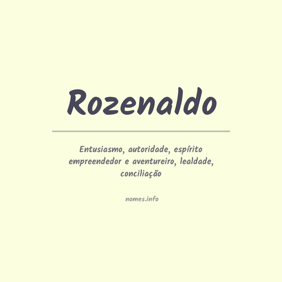 Significado do nome Rozenaldo
