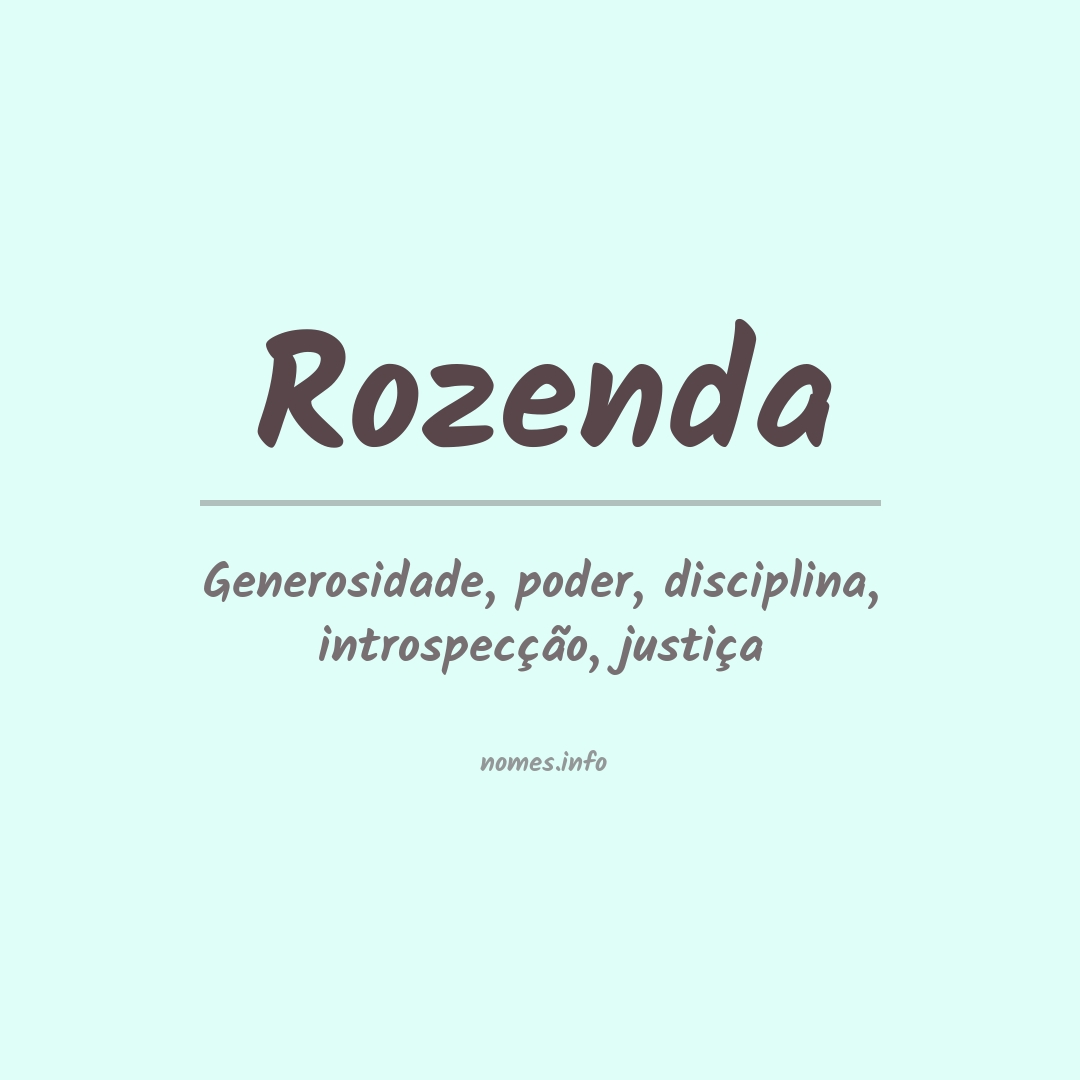 Significado do nome Rozenda