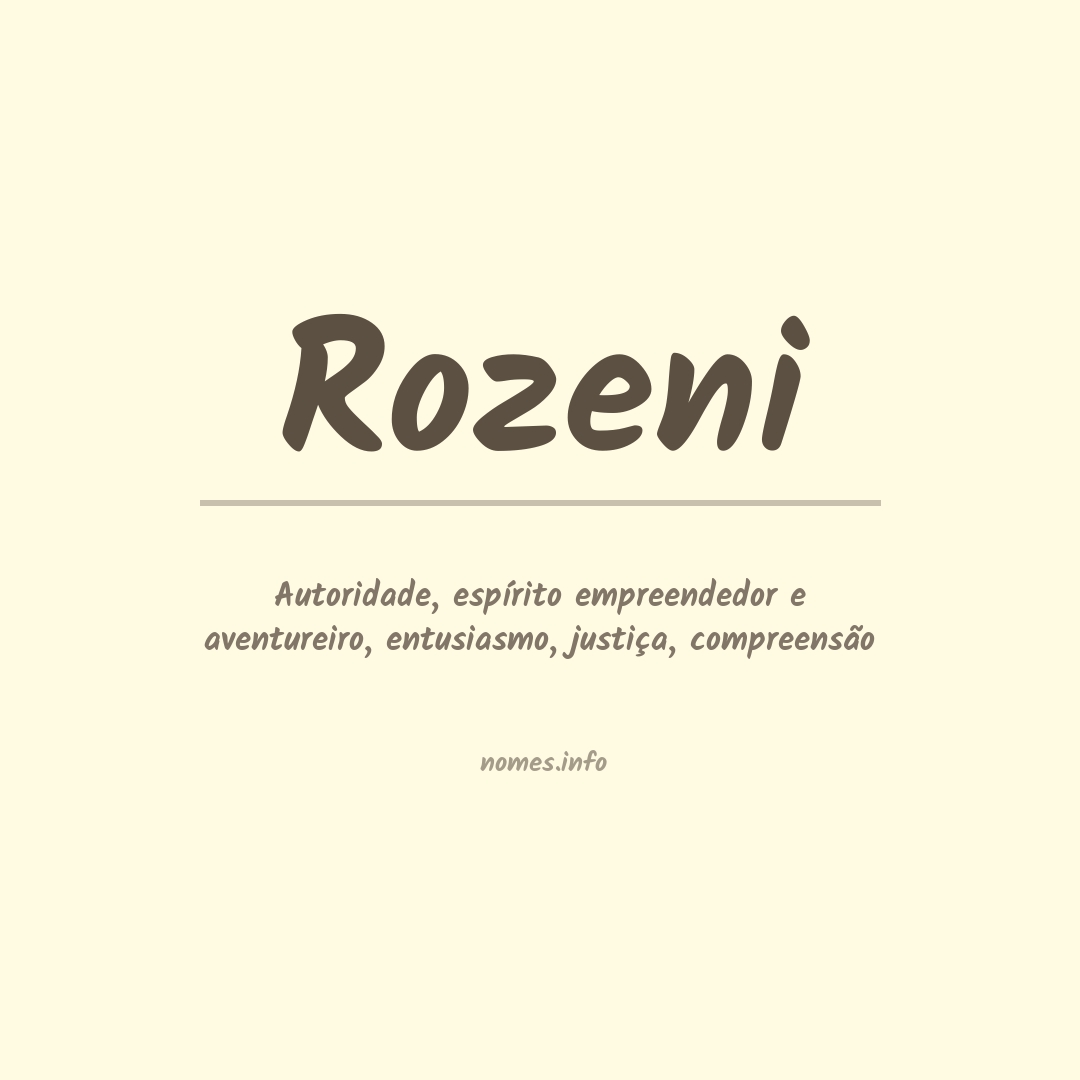 Significado do nome Rozeni