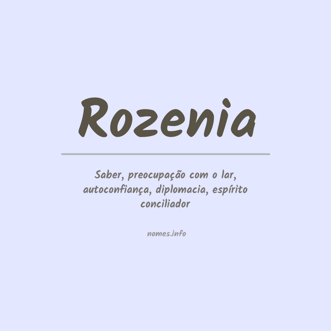 Significado do nome Rozenia
