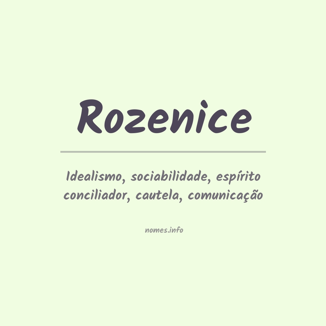 Significado do nome Rozenice