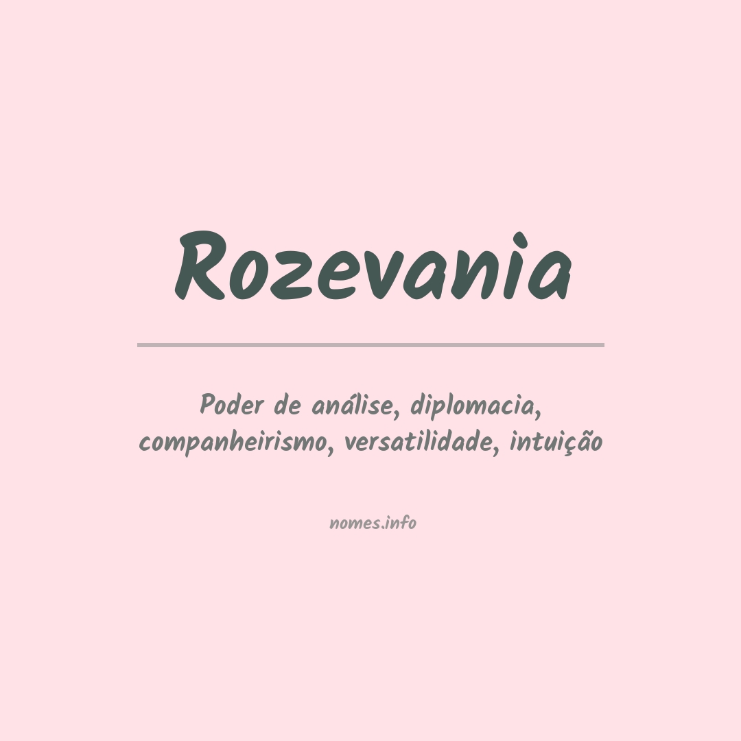 Significado do nome Rozevania