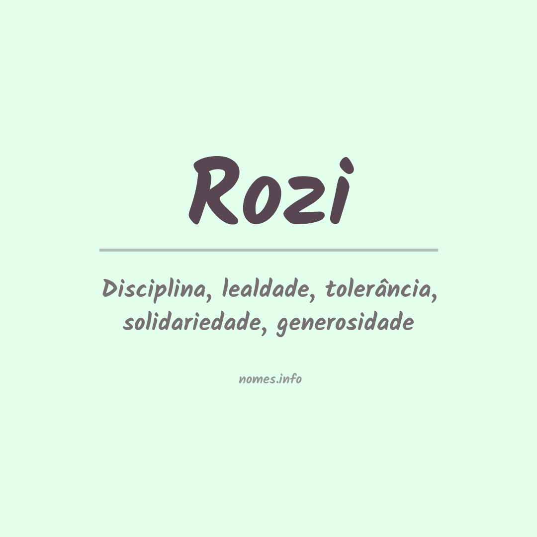 Significado do nome Rozi