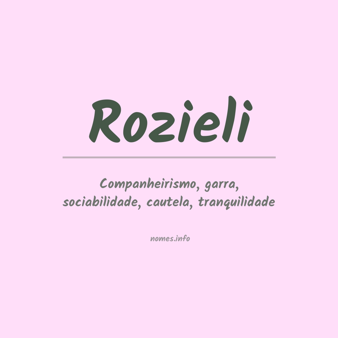 Significado do nome Rozieli