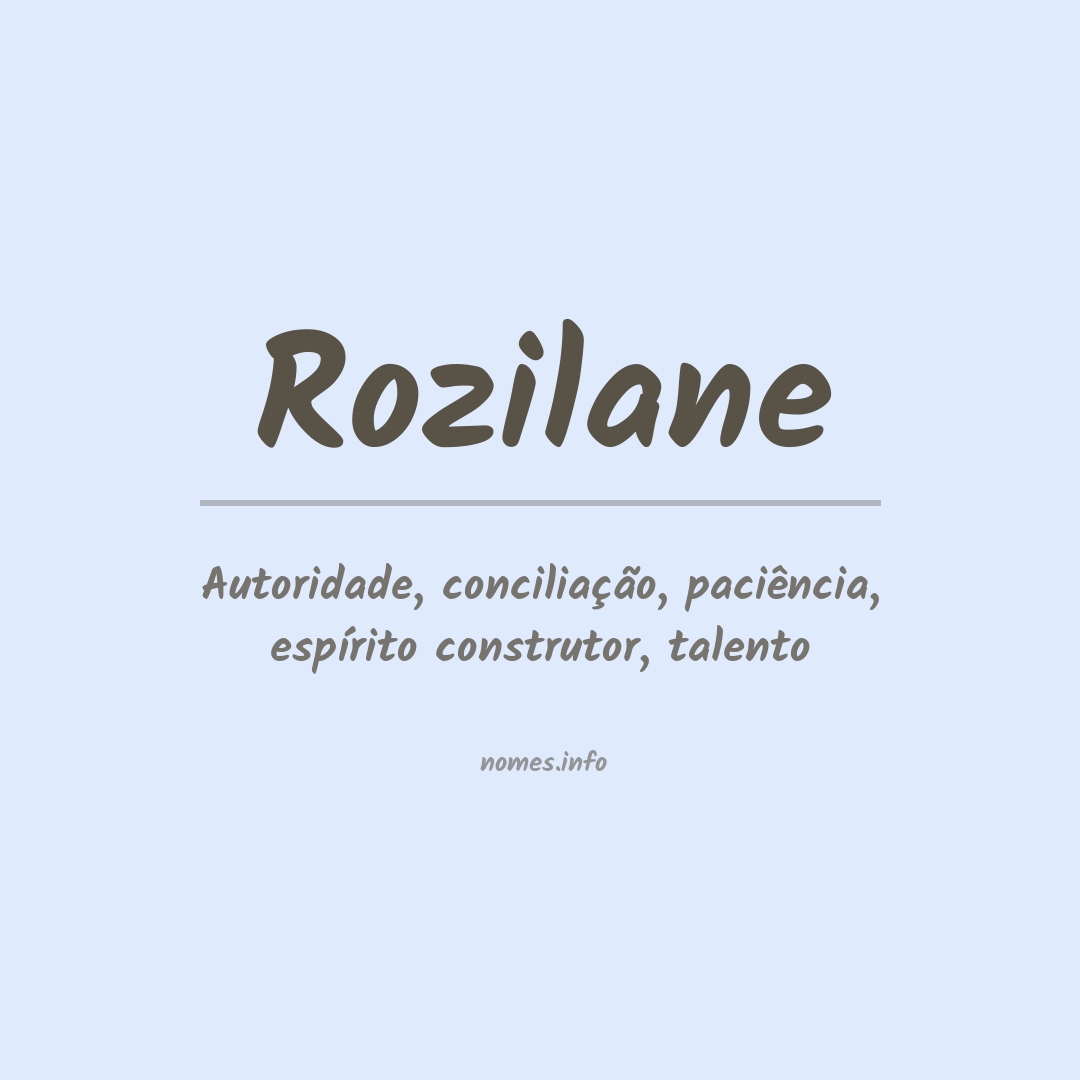 Significado do nome Rozilane