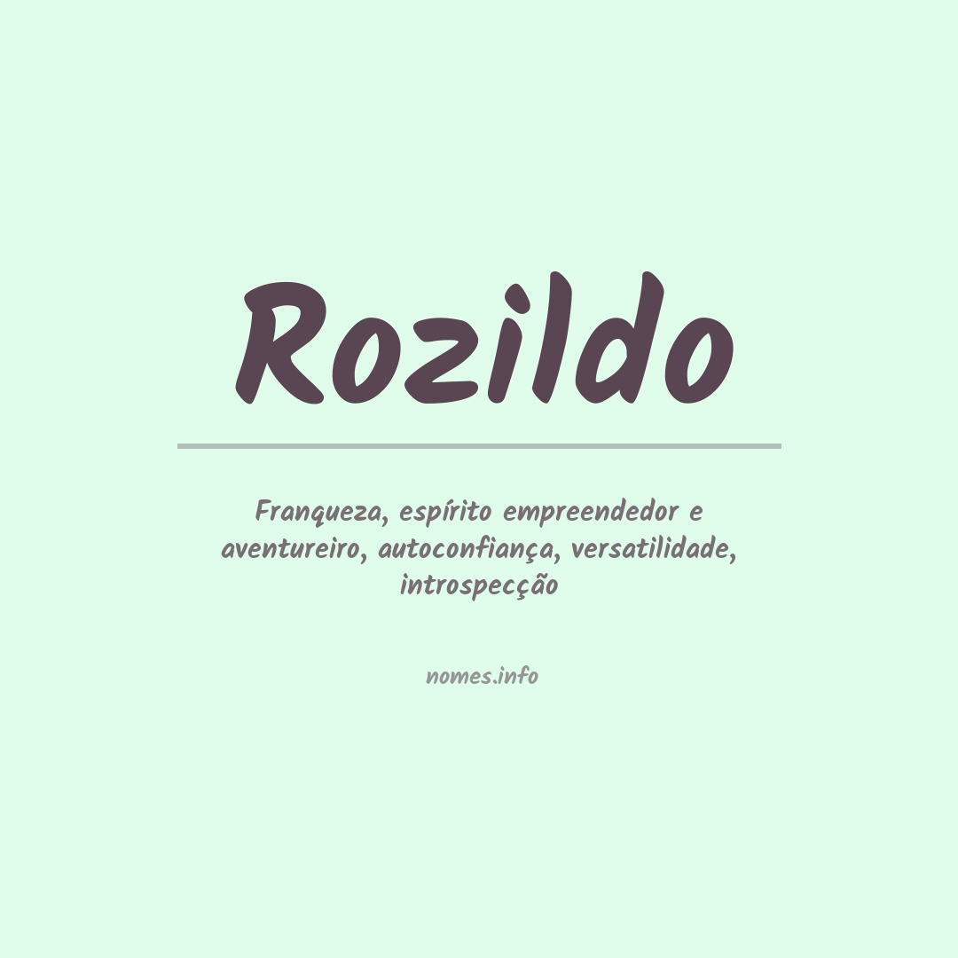 Significado do nome Rozildo
