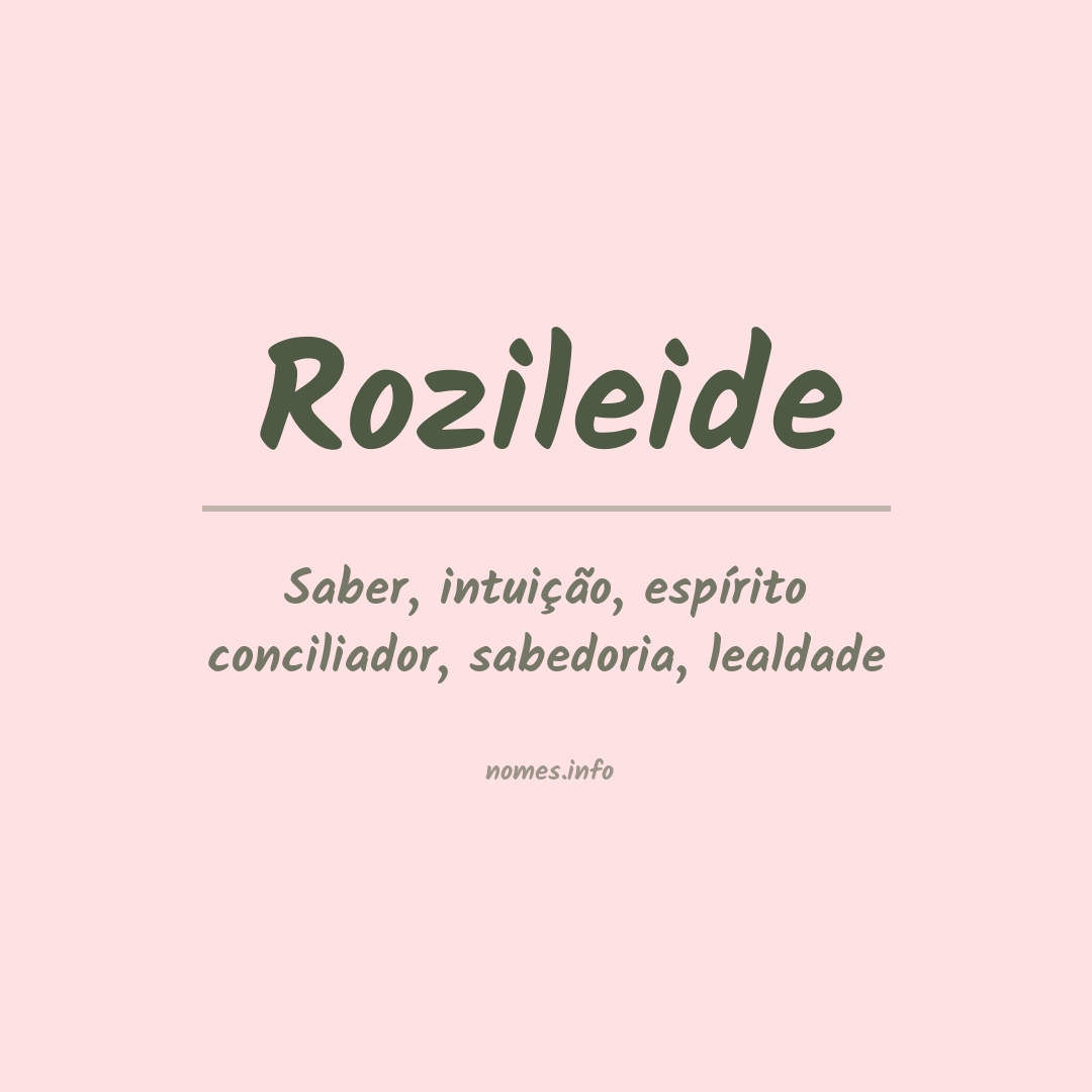 Significado do nome Rozileide