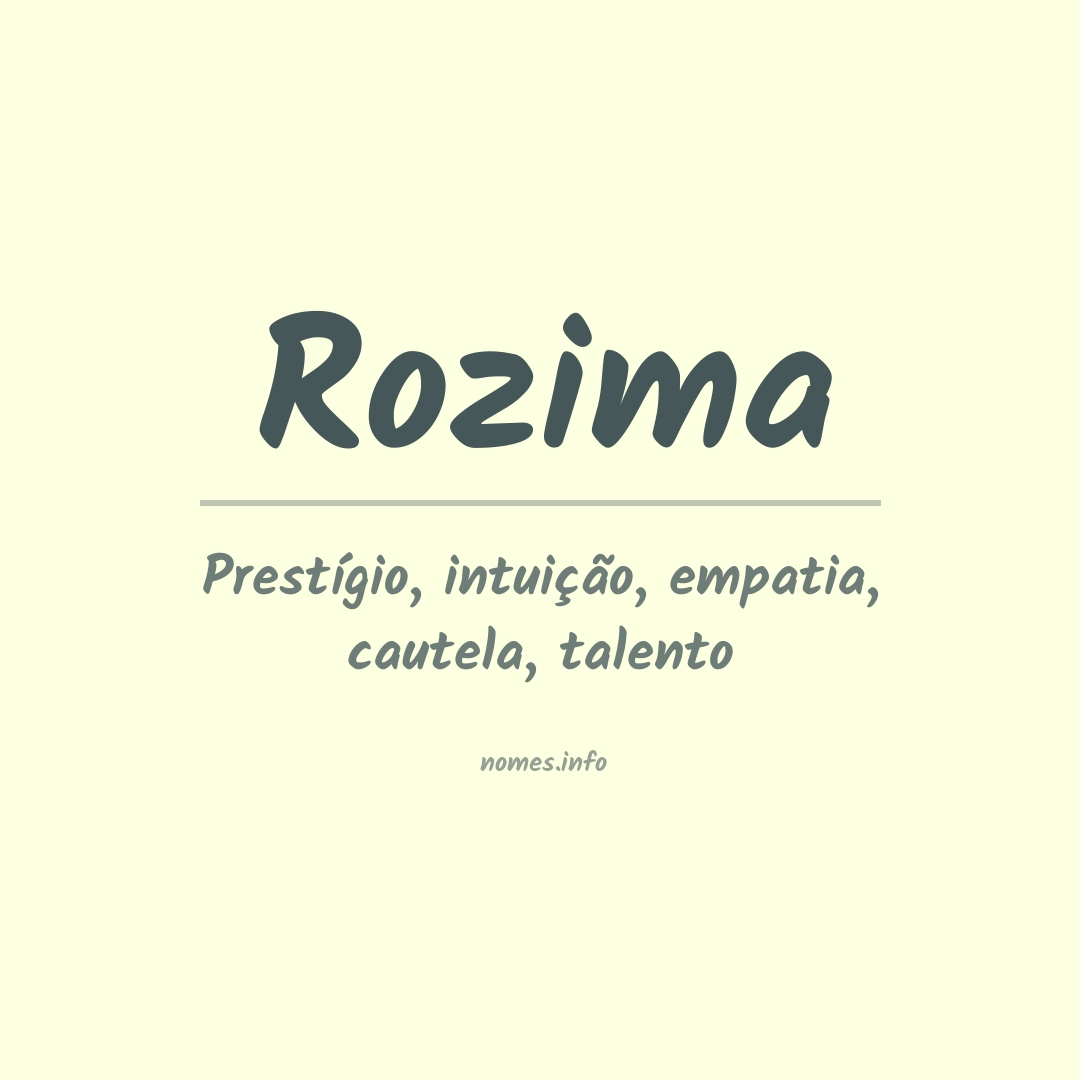 Significado do nome Rozima