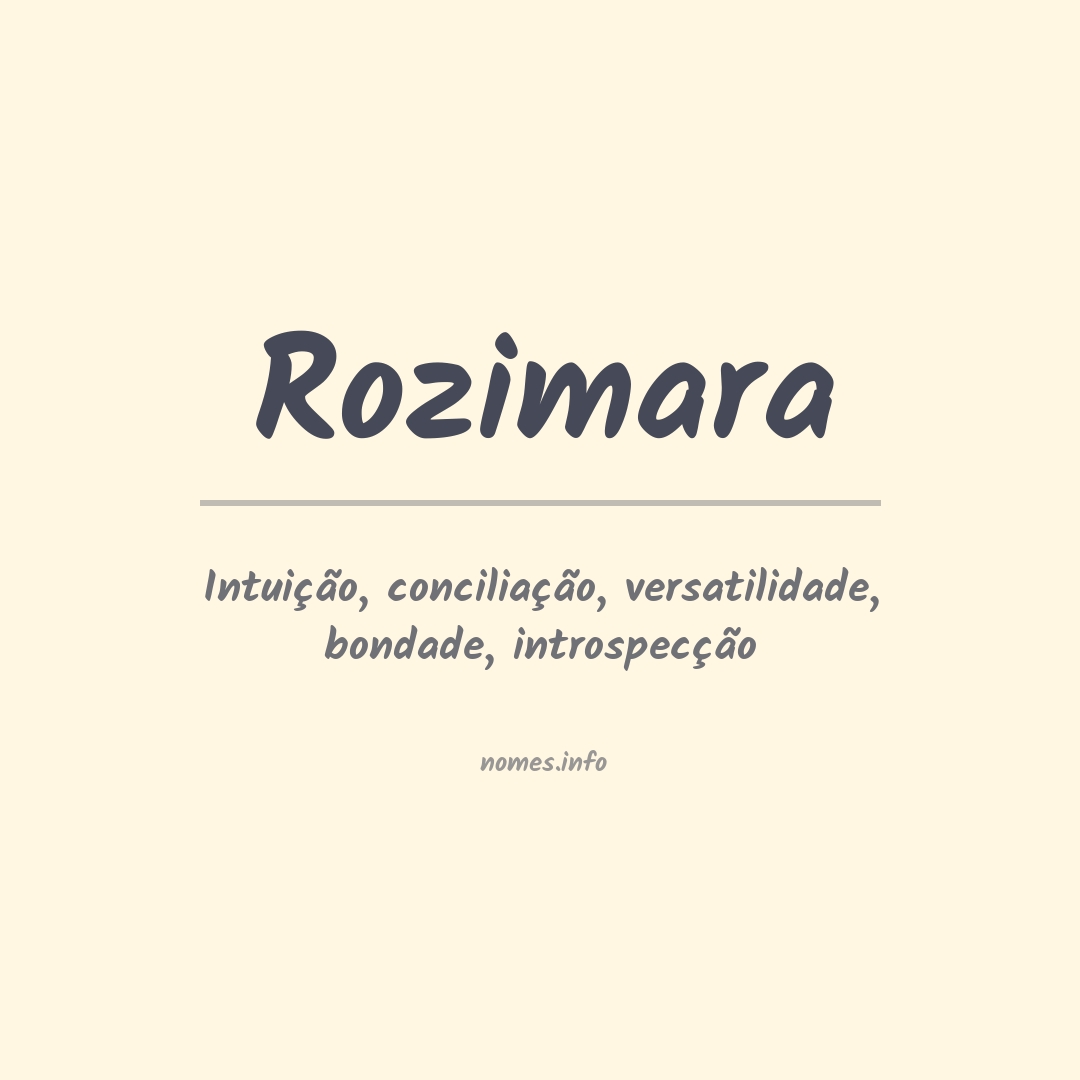 Significado do nome Rozimara