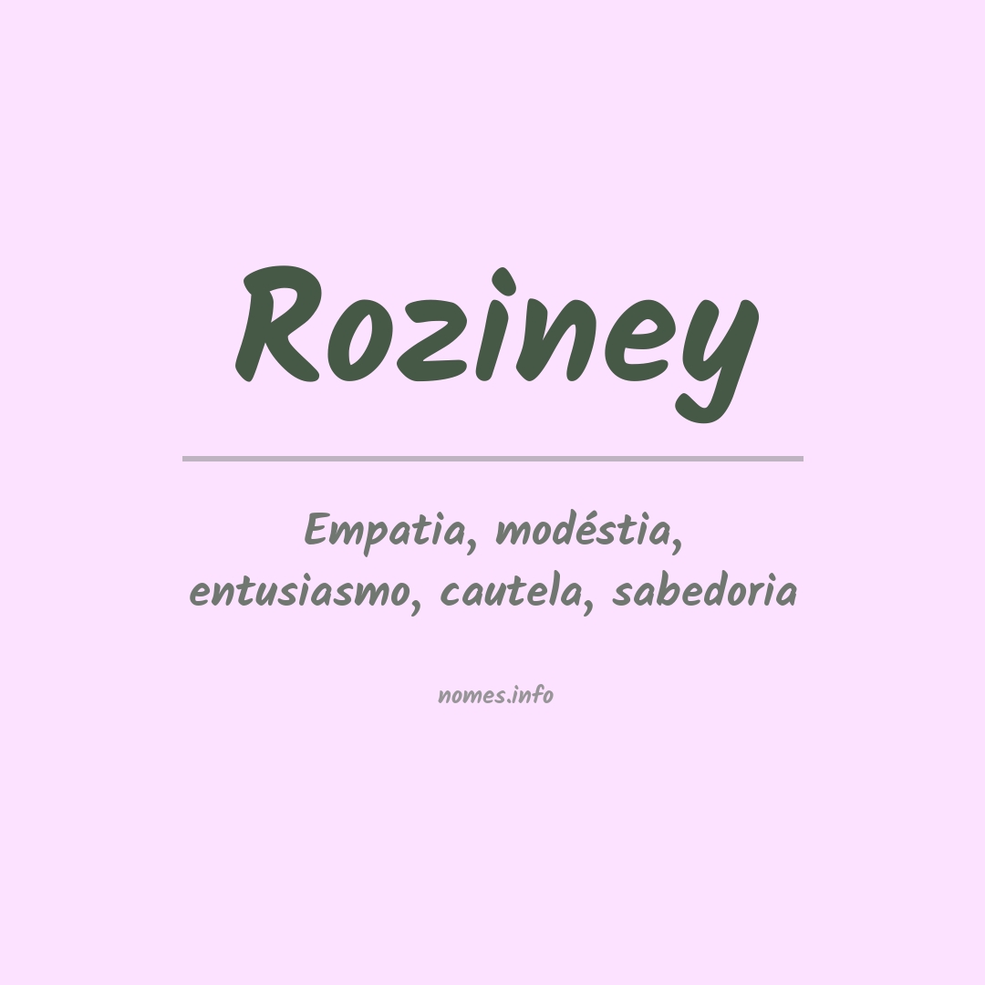 Significado do nome Roziney