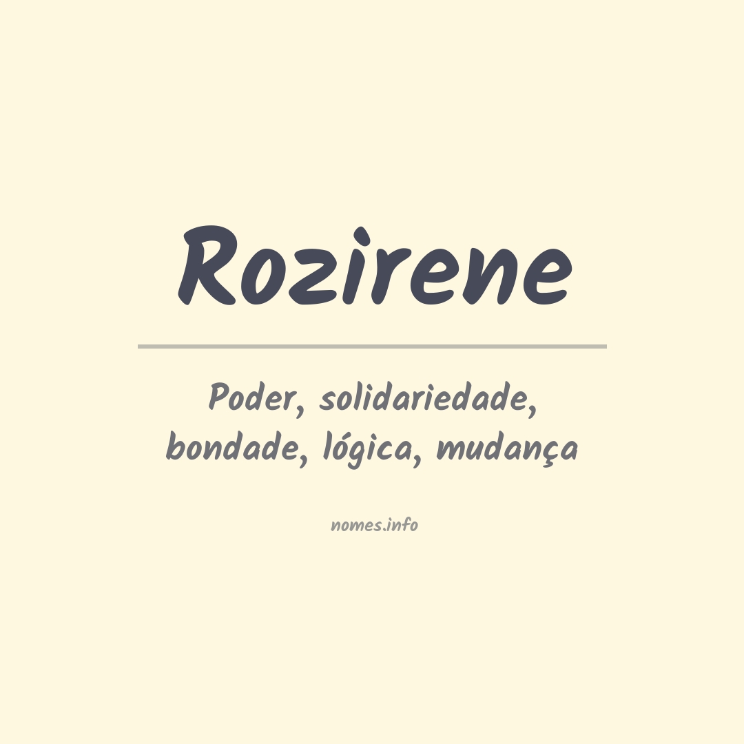 Significado do nome Rozirene