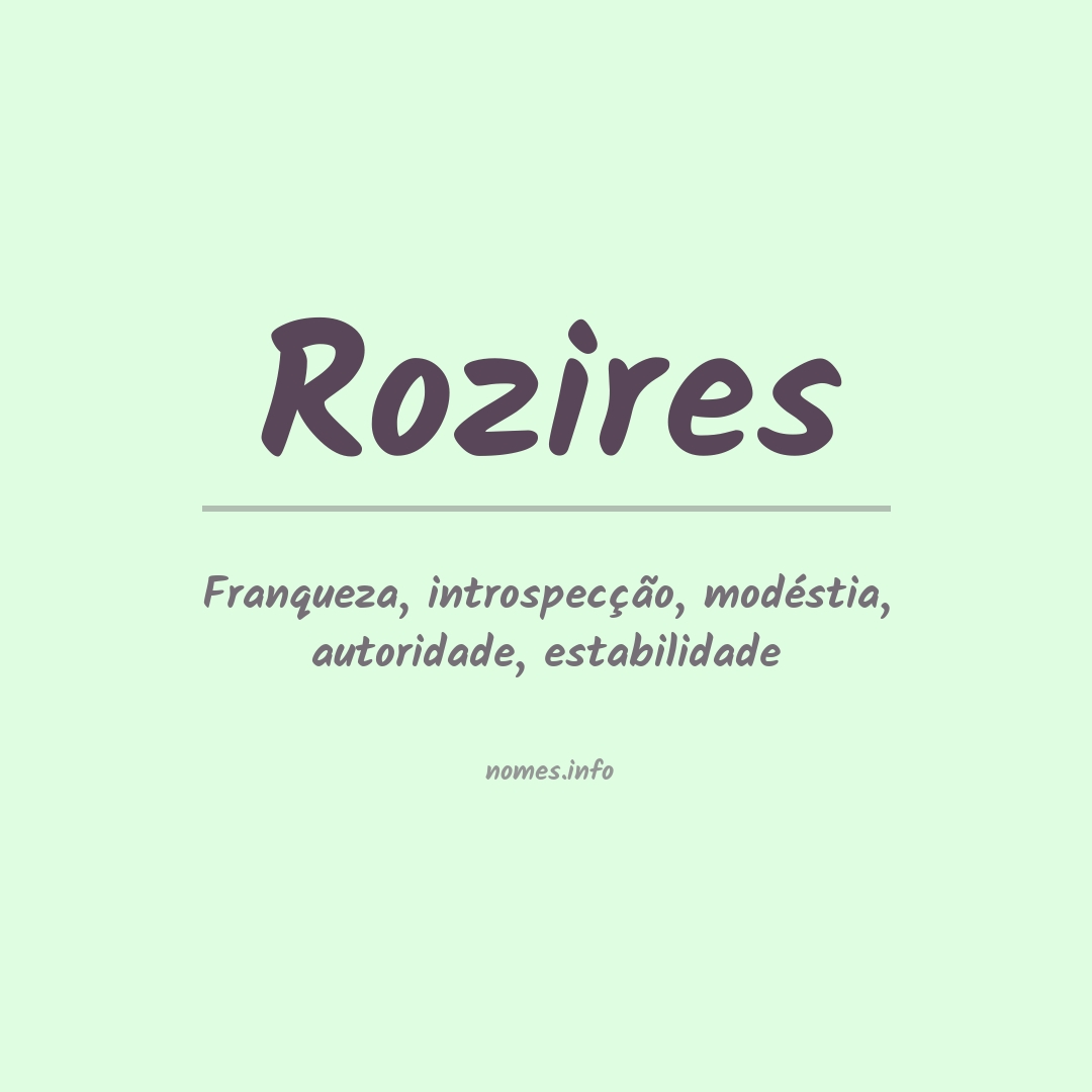 Significado do nome Rozires